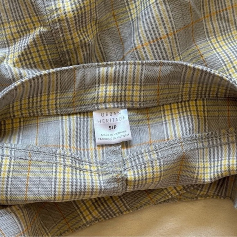 Classic Plaid Pencil Skirt in Gray and Yellow - Picture 3 of 4